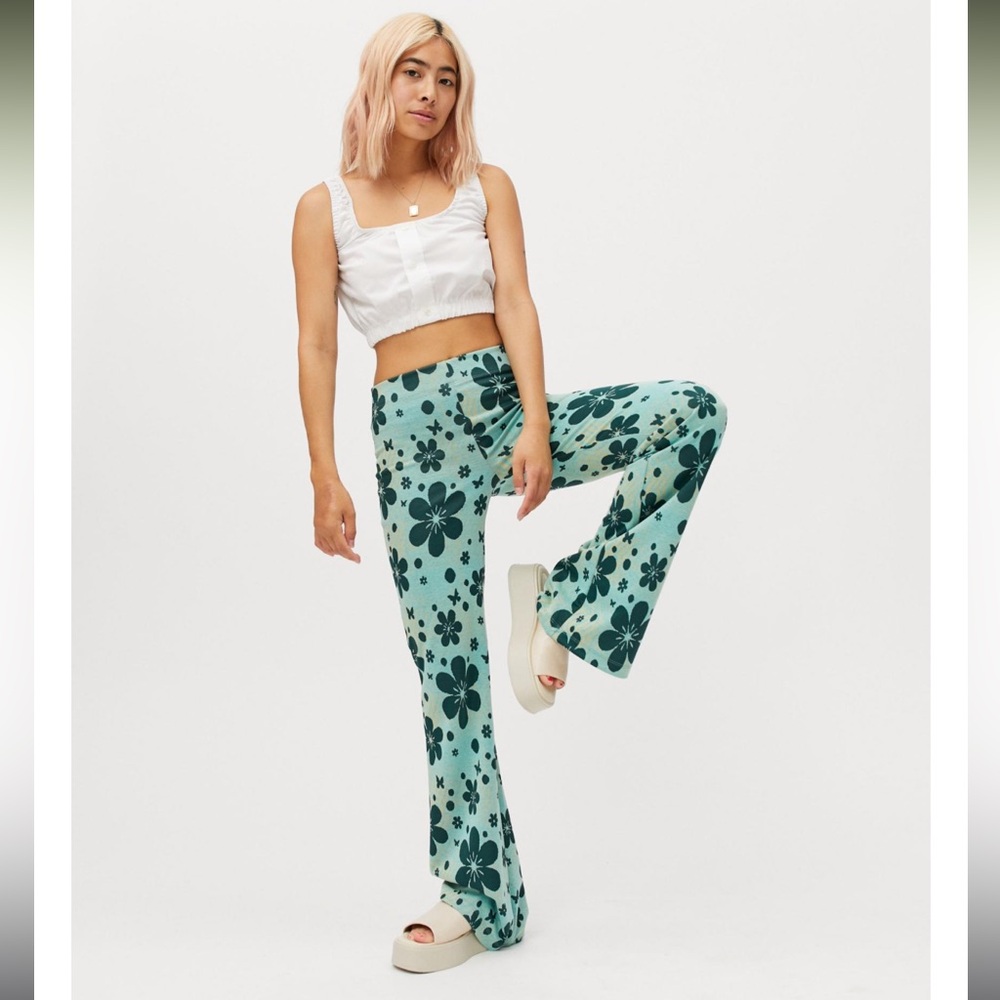 Urban Outfitters Bryn Flower Power Flared Pants